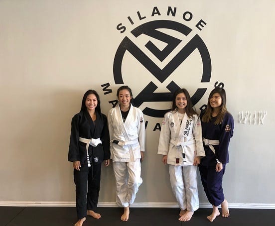 Nikki from Rosemead with female Jiu-Jitsu teammates at Silanoe