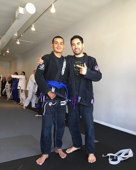 Antonio's Jiu-Jitsu Blue Belt promotion with Prof. Gino Silanoe in San Gabriel Alhambra Adjacent