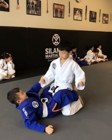 Ian BJJ kids sparring at the San Gabriel Alhambra adjacent Silanoe Martial Arts location