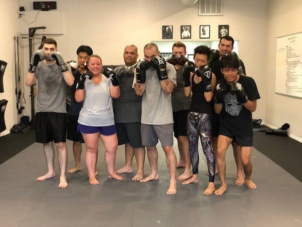 Dutch Kickboxing Muay Thai group at Silanoe Martial Arts in San Gabriel Alhambra